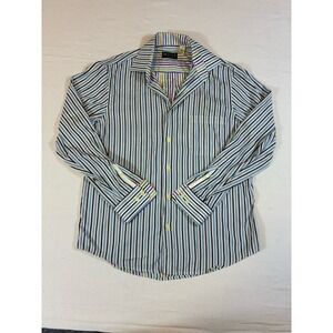 MINE London Milan New York Men's Medium‎ Multicolor Striped Cotton Button Up